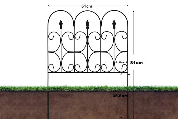 Outdoor Flower Bed Metal Fencing Barrier Panels Decor Picket Edging